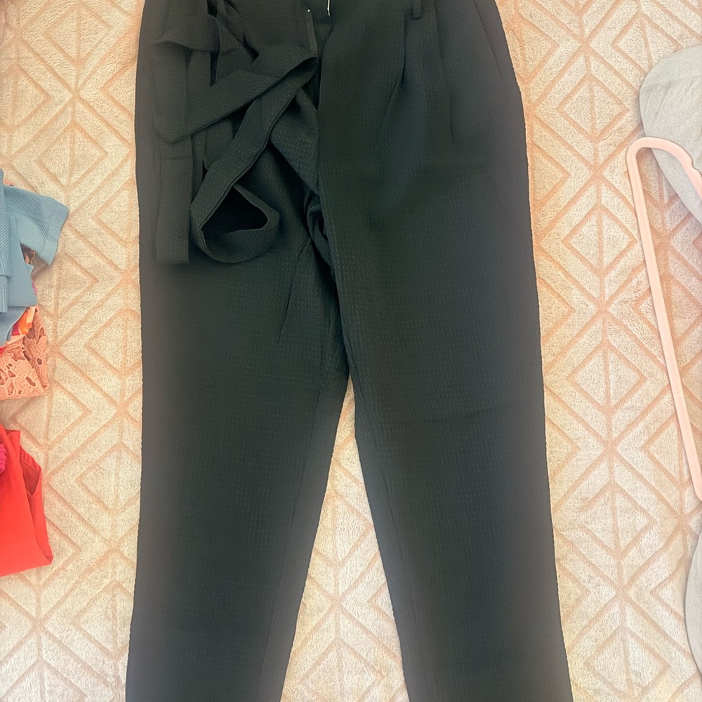 Stylish Black Tie-Waist Pants